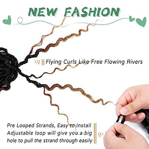 18 Inch LIYATE Goddess Locs Crochet Hair 6 Packs T1B/30/27 - Pre-Looped