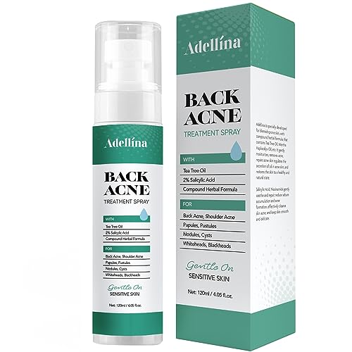 Back Acne Spray with Salicylic Acid & Tea Tree Oil - Body Acne Treatment, 4 oz