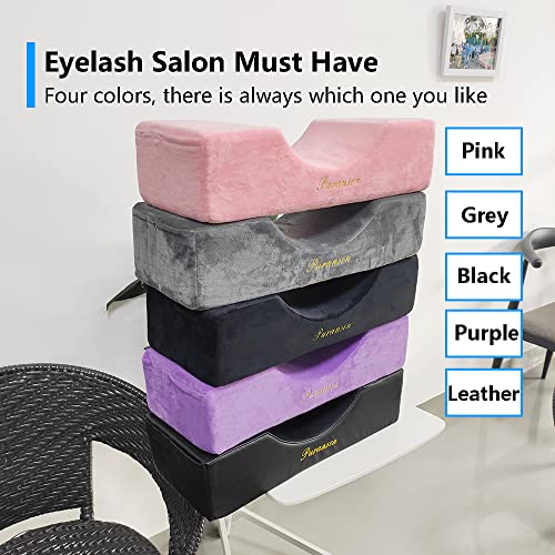 Puransen Lash Pillow for Lash Extensions - Comfortable Velvet Memory Foam Eyelash Pillow, Protect The Neck When Used for Lash Extension Grafting Make Up (Pink)