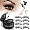 No Glue Magnetic Eyelashes with Applicator, 3D Reusable Magnetic Lashes Natural Look for Office & Daily Wear, Mess-Free Dual Magnetic Eyelash Kit, Lightweight & Windproof
