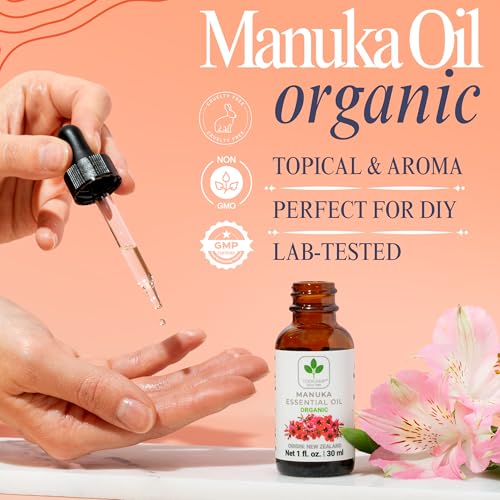 100% Pure Manuka Oil from New Zealand | Therapeutic-Grade Essential Oil for Wound Care, Skin Soothing, Nail & Scalp Health | Undiluted, Cold-Pressed Manuka for Face, Hair & Body