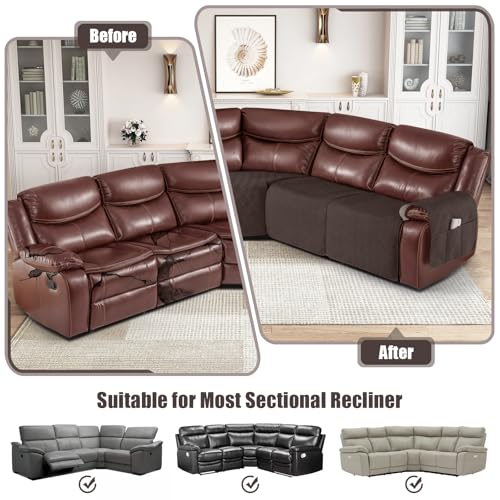 Waterproof Recliner Couch Cover - Chocolate 5 Seat Sectional Sofa Protector