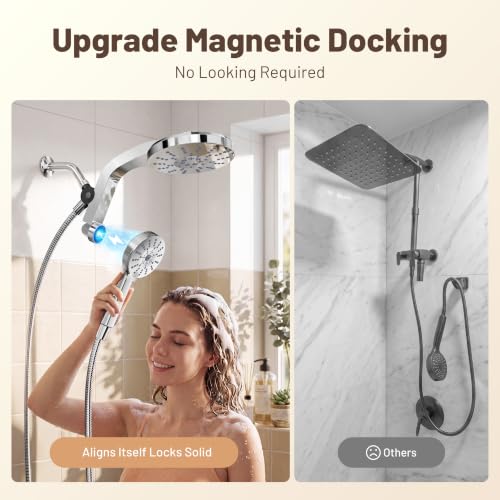 Rain Shower Head with Handheld Spray Combo - Chrome 2026 Magnetic Shower Head
