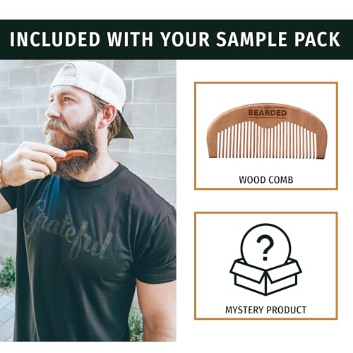 Men's Beard Grooming Kit with Beard Oil, Butter, Wash, Conditioner & Wooden Comb
