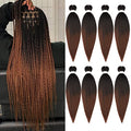 ShowCoco 20 Inch Ombre Pre-Stretched Braiding Hair Extension #1B/30 Pack of 8 for Crochet & Twist Styles