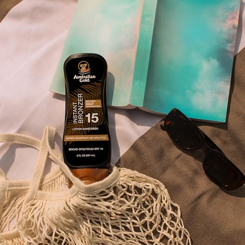 Australian Gold Body Lotion Sunscreen SPF 15 with Instant Bronzer - 2 Pack, 8 Fl Oz Each