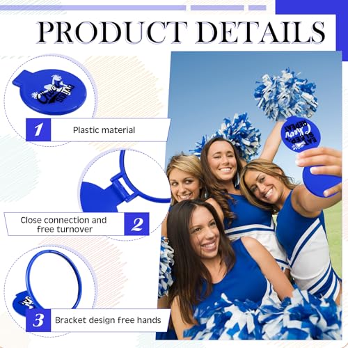 Zhehao 50 Pcs Cheerleader Gifts Compact Folding Pocket Purse Inspirational Cheer Gifts Travel Portable Mini Makeup Mirror for Cheerleading Team Graduation Friendship (Blue)