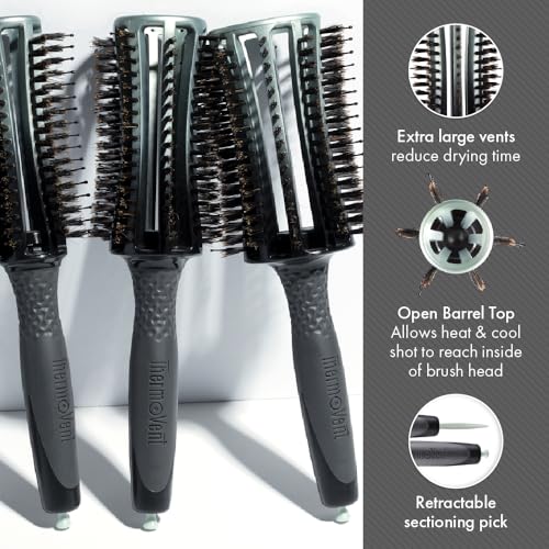 Olivia Garden ThermoVent Combo Brush - 2 Inch Detangling Hairbrush
