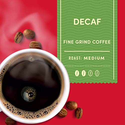 Decaf Medium Roast Ground Coffee - Tim Hortons, 12 oz Pack of 6, Smooth & Balanced