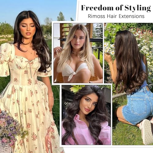 Clip in Hair Extensions 20 Inch Real Human Hair - Chocolate Brown, 7pcs