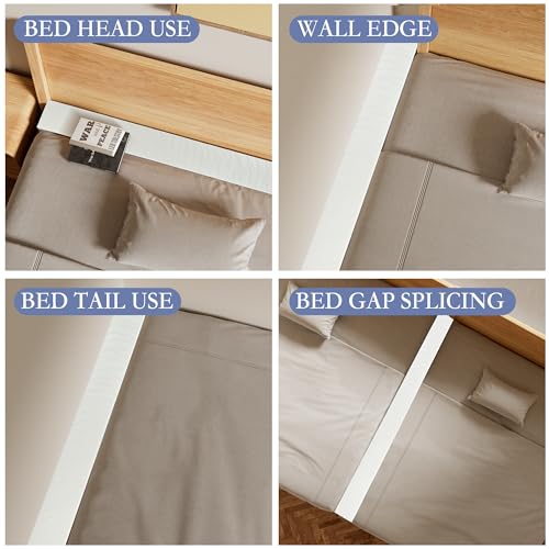 White Mattress Gap Filler for King Bed - 78 x 8 x 10 Inches Bed Extension