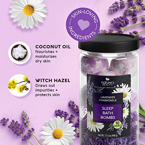 Sleep Lavender Chamomile Bath Bomb Gift Set - Relaxing Spa Soak with Coconut Oil & Vanilla Citrus - 2 Pack, 17.5 oz