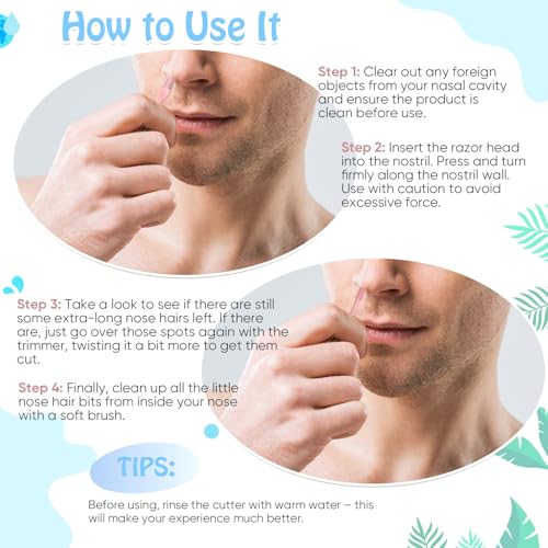 72 Pcs 2-in-1 Nasal Hair Cutter Double Sided Nose Hair Trimmer Bulk for Women Men Portable 360¡Æ Rotating Manual Nose Nasal Knife Soft Cleaning Brush Box Package Multicolor