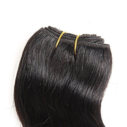 8 Inch Brazilian Virgin Body Wave Hair Bundles - Natural Color, 100% Human Hair, Short Sew-In Extensions - Variation #1B-Natural-BD