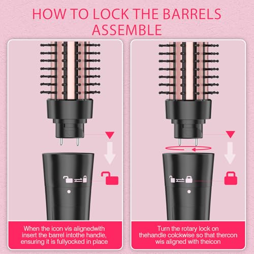 3 in 1 Curling Iron Set with Rose Gold Wand - Includes 0.5-1 Inch Barrel & Crimper
