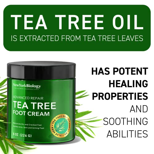 Tea Tree Foot Cream & Body Moisturizer Set for Dry Cracked Skin