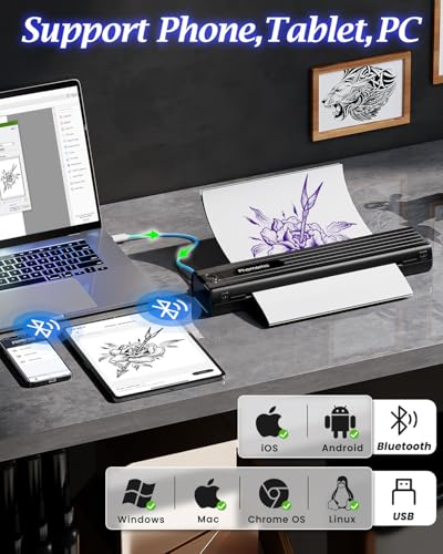 Wireless Tattoo Stencil Printer with Case - Phomemo TP83 Bluetooth Portable