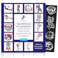 Premium Glitter Tattoo Stencil Set - 146 Designs for Face Body Art Kids & Adults