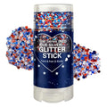 Patriotic Red White and Blue Body Glitter Stick, 4th of July Outfits for Women Kids, 4th of July Accessories,Hair Body Face Glitter Makeup, USA Flag Chunky Sequins Glitter for Independence Day
