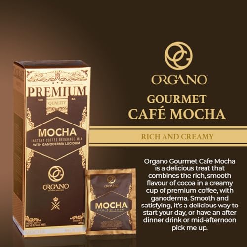 ORGANO Gourmet Cafe Mocha Pack of 2 - 30 Sachets Rich Instant Coffee with Cocoa & Ganoderma