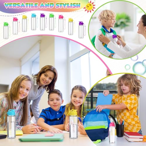 Reusable Plastic Water Bottles Bulk - 50 Pieces, Mixed Colors, 17 oz, Leak-Proof Flip Top