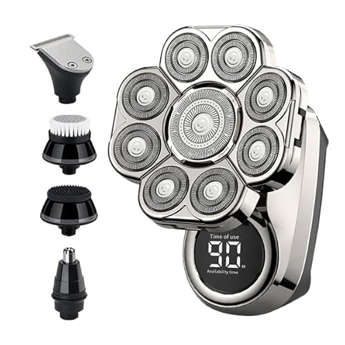 I-clean 9D Head Shavers for Bald Men,New Upgraded 6-in-1 Electric Razor with LED Display,Waterproof Wet/Dry Grooming Kit,Cordless Rechargeable Shaver for Home and Travel