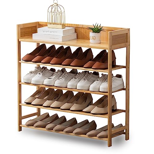 Nature 5-Tier Bamboo Shoe Rack Organizer - 31.40''L Entryway Storage