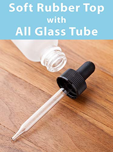 Frosted Glass Boston Round Bottle with Dropper and Funnel - 1 oz / 30ml, 12 Pack