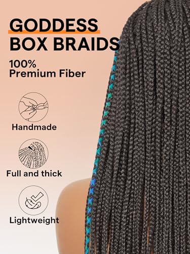 Knotless Box Braided Lace Front Wig with Baby Hair - Cornrow Style - Glueless Synthetic Wig for Women