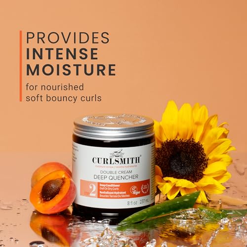 Curlsmith Double Cream Deep Quencher - Hydrating Curl Mask for All Types, 8 oz - Vegan & Cruelty-Free