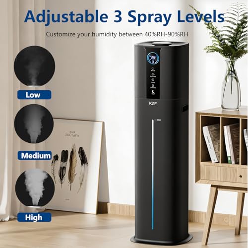 Large Room Smart Humidifier with Remote Control - 9L/2.3Gal Cool Mist, Quiet, App & Touch Control, 3 Mist Modes, Black