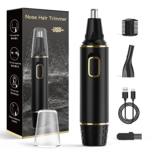 Ear and Nose Hair Trimmer, 2024 Painless Eyebrow & Facial Hair Trimmer£¬USB Rechargeable Nose Hair Trimmer for Men, Professional Nose Trimmer with IPX7 Waterproof Dual Edge Blades