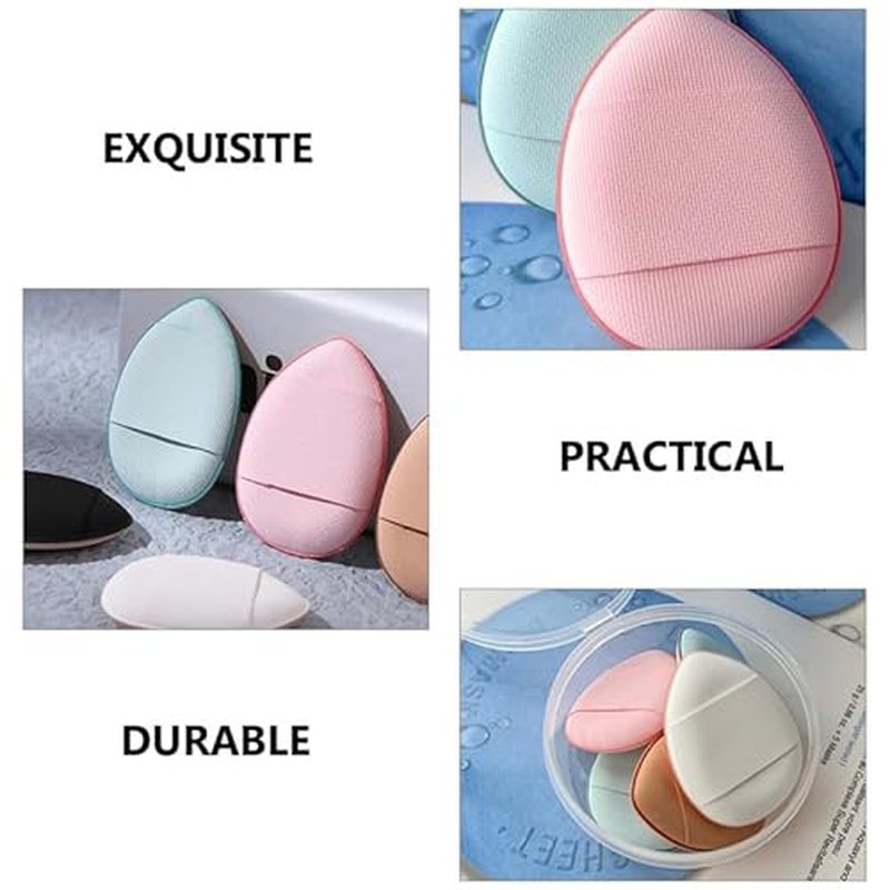 Mini Fingertip Powder Puff Set 15 Pcs Washable Makeup Sponges with Case for Precise Facial Foundation Application Cream Liquid Cosmetics