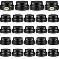 Plastic Cosmetic Jars with Lids and Labels, 8 oz, Black - Pack of 24