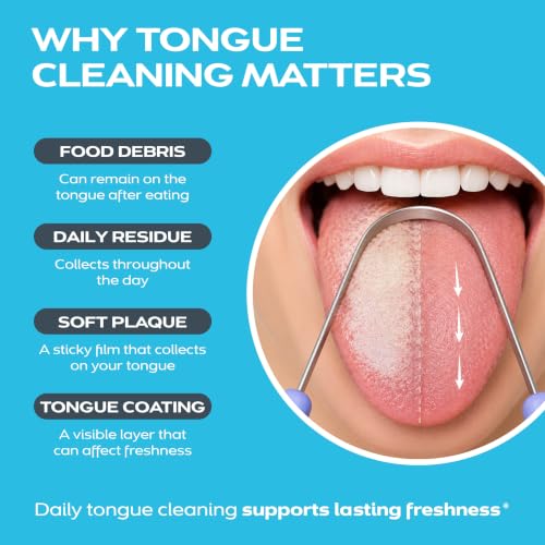 drTung's Stainless Steel Tongue Scraper 2 Pack for Adults & Kids - Gentle Oral Hygiene Tool