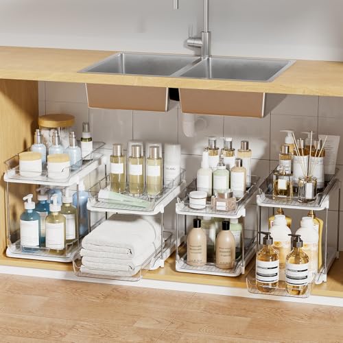 White 4-Pack Multi-Purpose Under Sink & Pantry Organizer with Pull-Out Drawers
