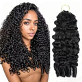 Jukabe Burmese Curly Crochet Hair Extensions 18 Inch 60g Natural Black