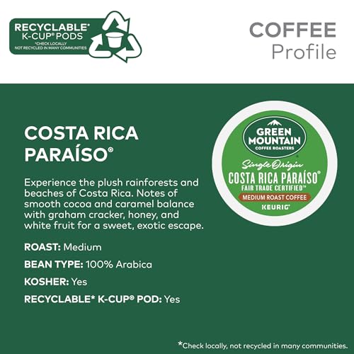 Costa Rica Paraiso Coffee Pods - Medium Roast Single-Serve Keurig K-Cup, 96 Count