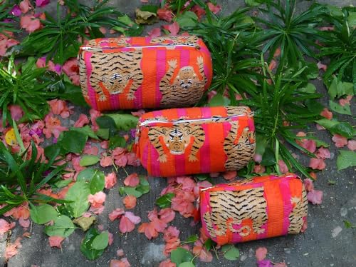 Cotton Cosmetic Toiletry Bag - Pattern 2 Travel Organizer Small, Medium, Large