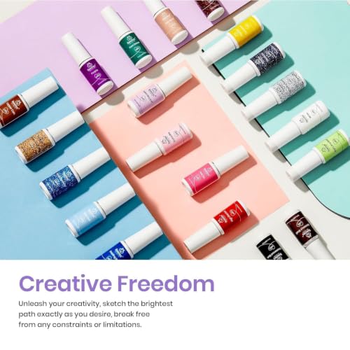Beetles French Tip Gel Nail Polish Set - 20 Color Multicolor Variation B