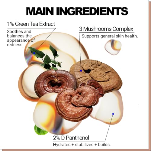 Mushroom B5 Toning Cocktail | Hydrating & Calming Facial Toner | Soothing & Redness Relief with Mushrooms & 2% Panthenol | Green Tea Fresh Skin Toner for Acne Prone & Sensitive & Dry Skin
