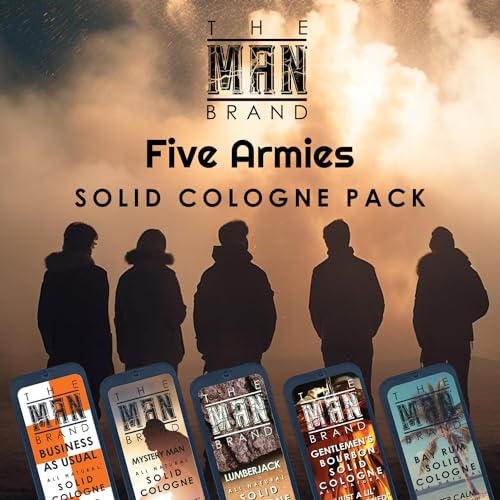 Solid Cologne Set of 5 - Five Armies Wax Fragrance Sampler - Manly Perfume Balm