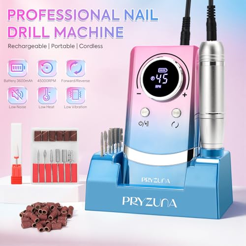 PRYZUNA Gradient Electric Nail Drill 45000RPM Cordless Professional Manicure Tool
