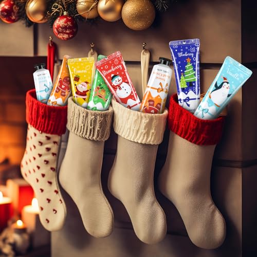 60 Pcs Christmas Gifts Hand Cream Bulk for Women Shea Christmas Hand Lotion for Dry Skin Travel Hand Cream Bulk for Men Women Christmas Gift Stocking Stuffers, 6 Different Fragrances