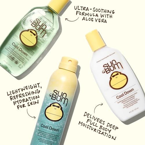 Sun Bum Cool Down Aloe Vera Lotion Vegan With Cocoa Butter To Soothe and Hydrate Sunburn 3 Ounce 2 Pack