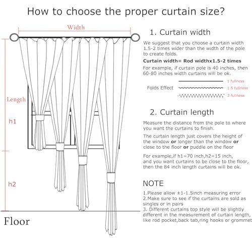 Vision Home Natural Linen Pinch Pleated Semi-Sheer Curtains - 60W x 108L, Pack of 1