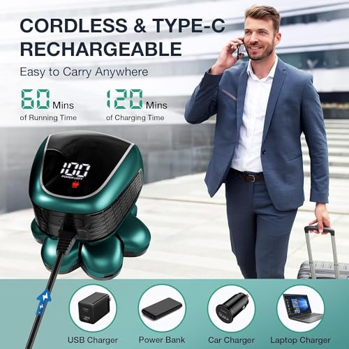 Head Shaver 7D, Wyklaus Upgrade Head Shavers for Bald Men, Head Electric Razor with Nose Hair Trimmer, Waterproof Wet/Dry Mens Grooming Kit, Anti-Pinch, LED Display, USB Rechargeable£¨Green£©