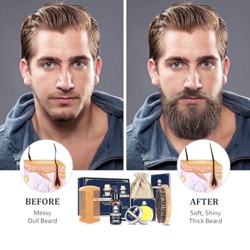 Jurgen K Birthday Gifts for Men, Beard Kit for Men's Daily Grooming, Moisturize & Soften Facial Hair, Men's Self Care Set, Anniversary | Birthday Gifts for Him Husband Boyfriend Dad Son