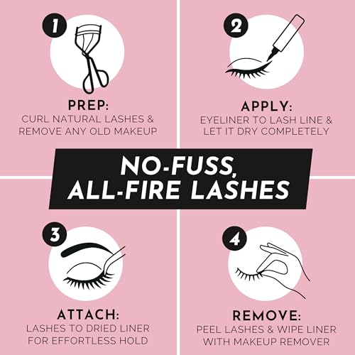 Luxillia 10-Piece Clear & Black Magnetic Eyelashes with Applicator & Magnetic Eyeliner Kit ? Reusable Natural Magnetic Lashes ? Easy Apply Lash Kit for Beginners ? Waterproof Dramatic Looks