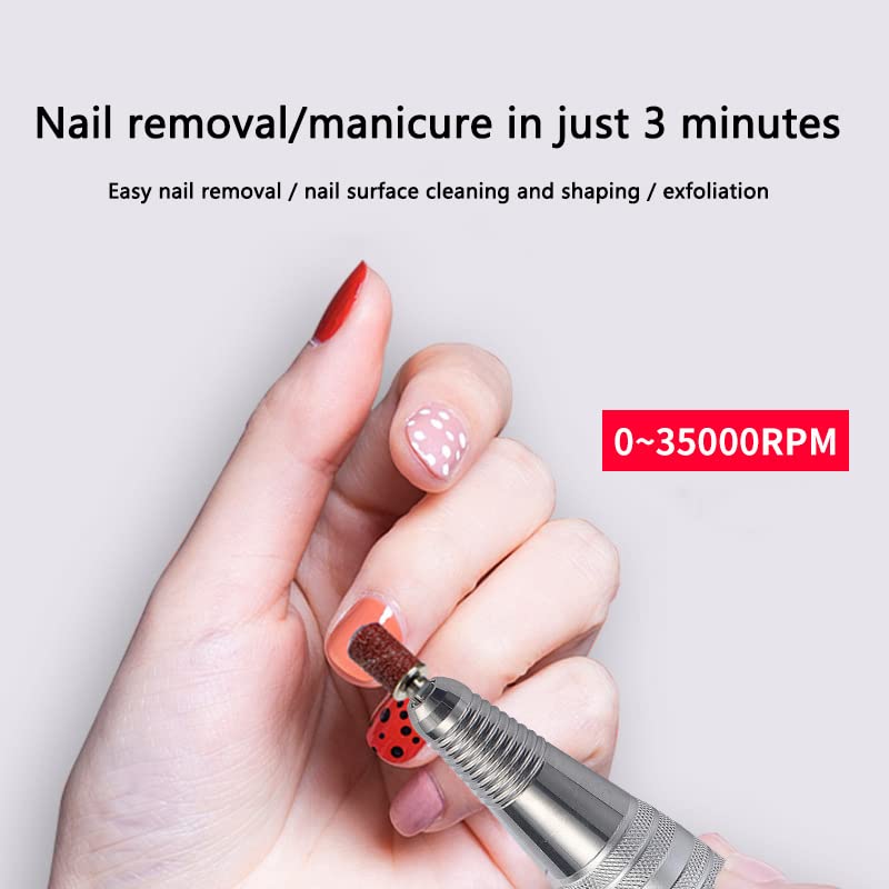 Electric Nail Drill Machine - Rechargeable 35000 RPM Nail File with Variations - Ee White